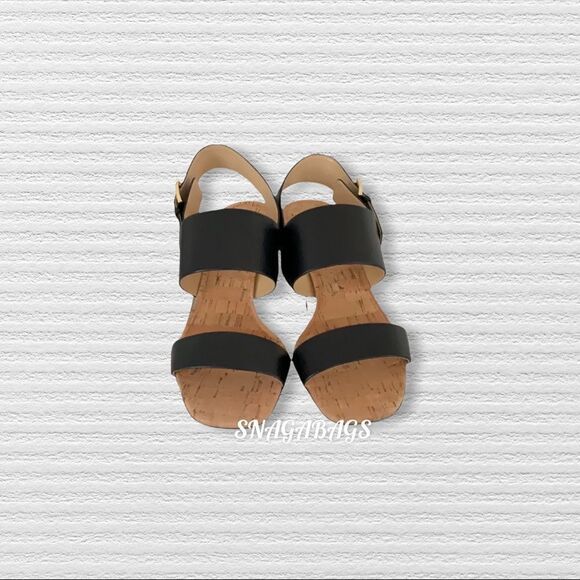 MICHAEL KORS NEW IN BOX BLACK LEATHER SLIP ON SANDAL SHOES SIZE 8M - Picture 3 of 8